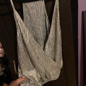 Zara shiny silver top